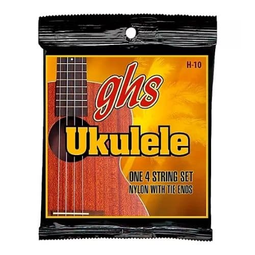 Ghs h-10 hawaiian ukulele black nylon strings